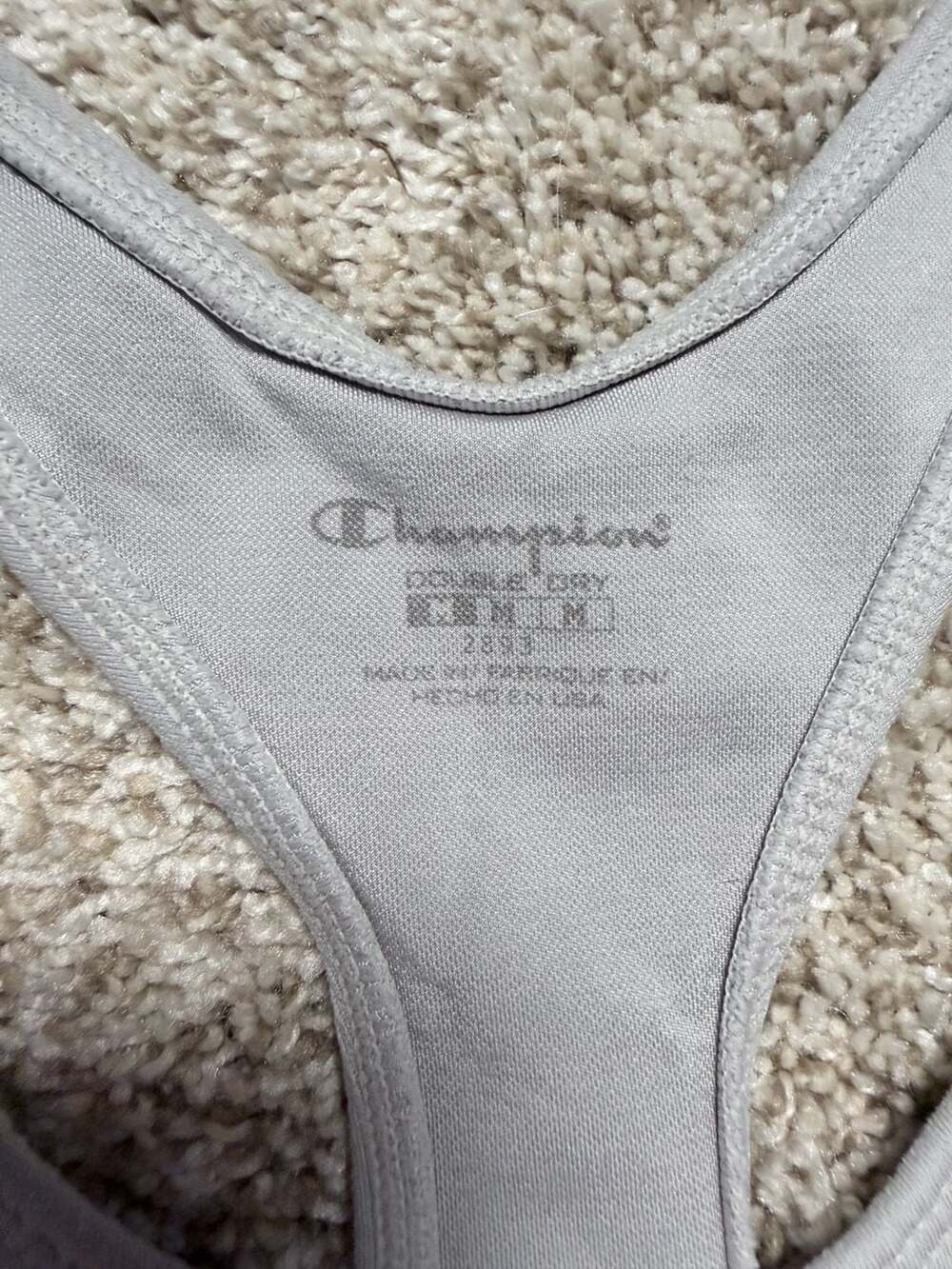 Champion Double Dry Seamless Racerback Sports Bra Gray Medium - Picture 3 of 4